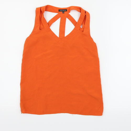 Warehouse Womens Orange   Basic T-Shirt Size 8