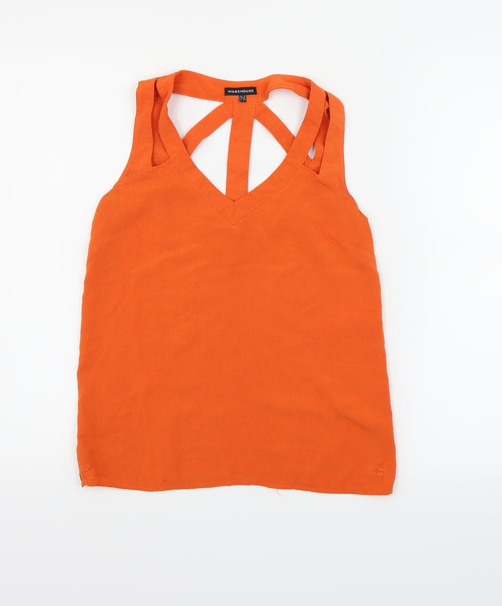Warehouse Womens Orange   Basic T-Shirt Size 8