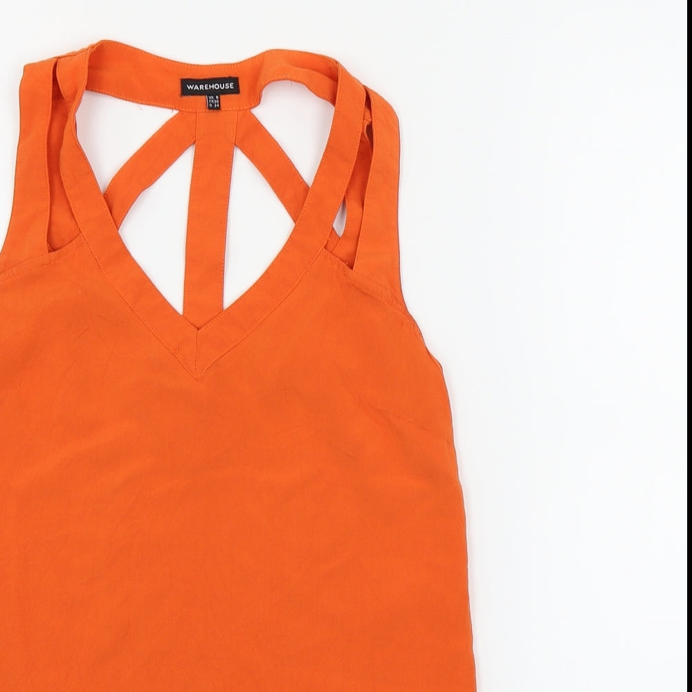 Warehouse Womens Orange   Basic T-Shirt Size 8