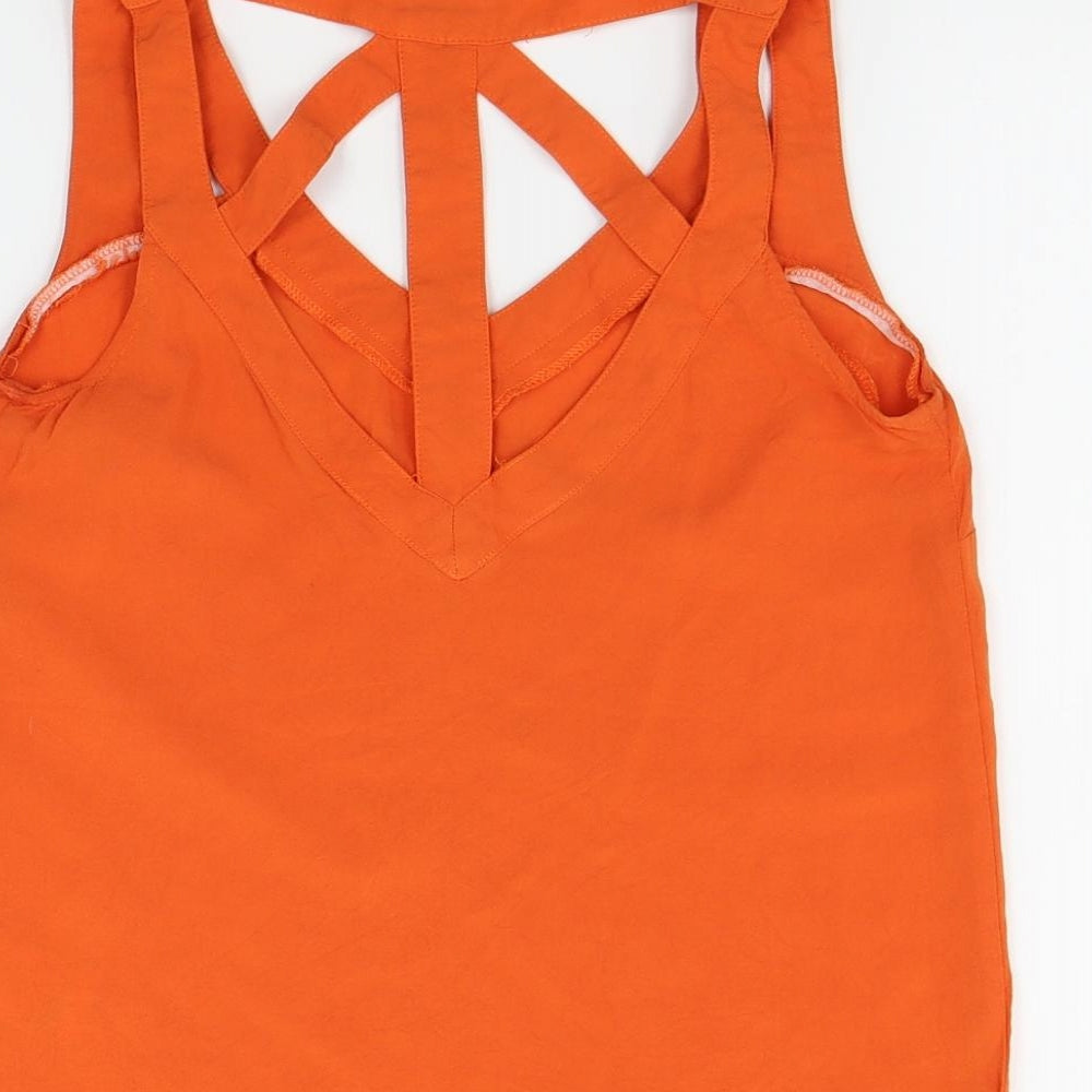 Warehouse Womens Orange   Basic T-Shirt Size 8