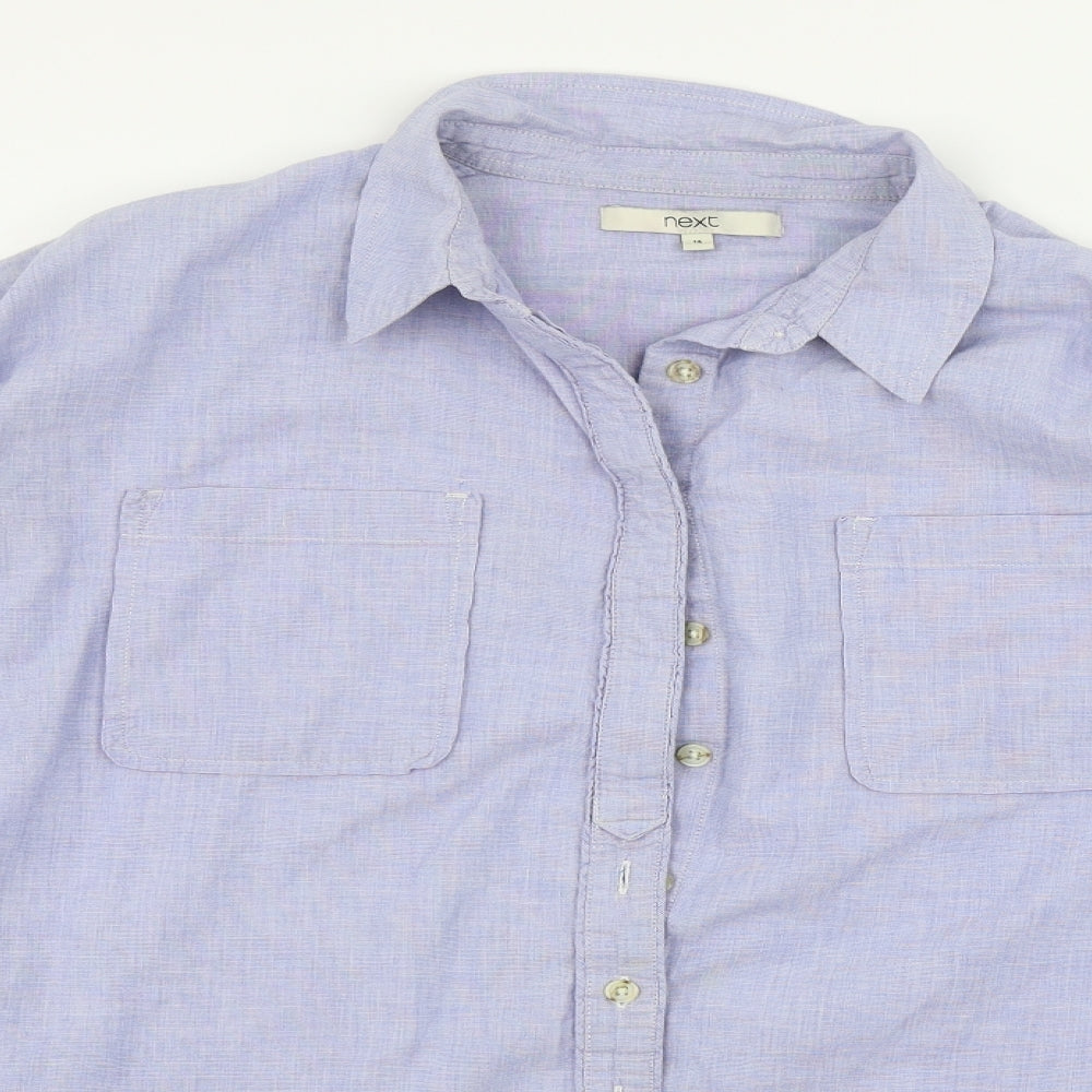 NEXT Womens Blue   Basic Button-Up Size 14