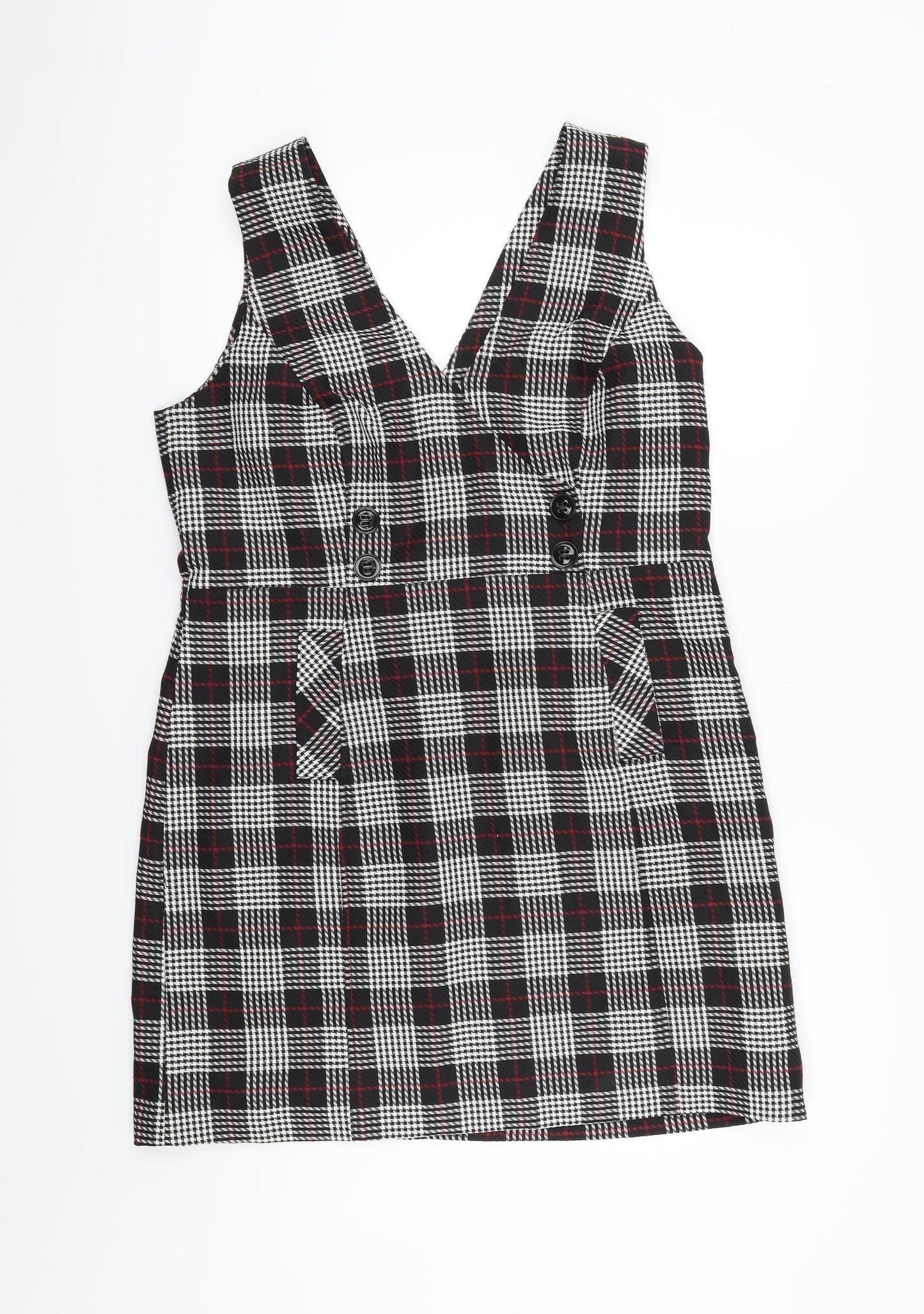 Papaya Womens White Check  Fit & Flare  Size 16