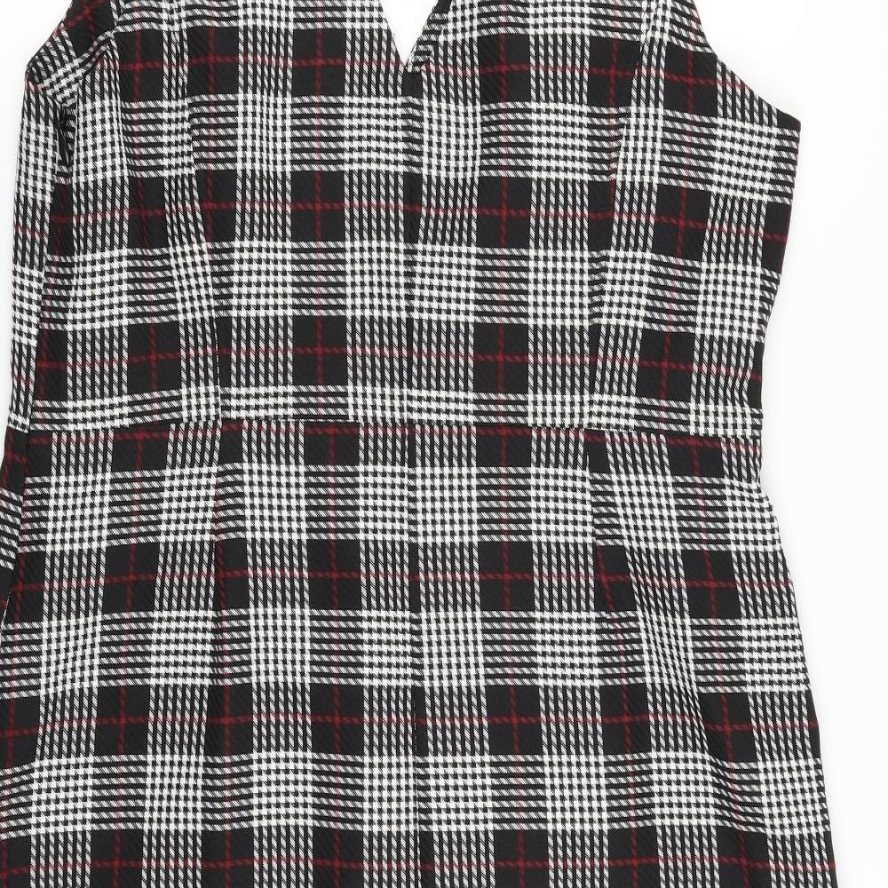 Papaya Womens White Check  Fit & Flare  Size 16