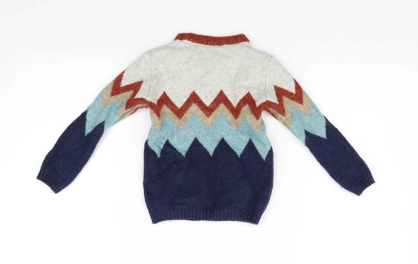 Marks and Spencer Boys Beige Geometric  Pullover Jumper Size 4-5 Years