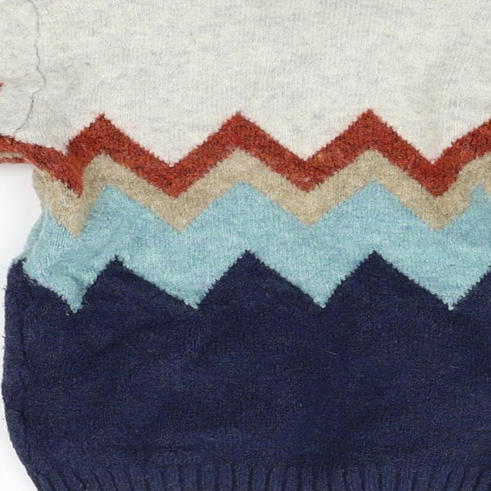 Marks and Spencer Boys Beige Geometric  Pullover Jumper Size 4-5 Years