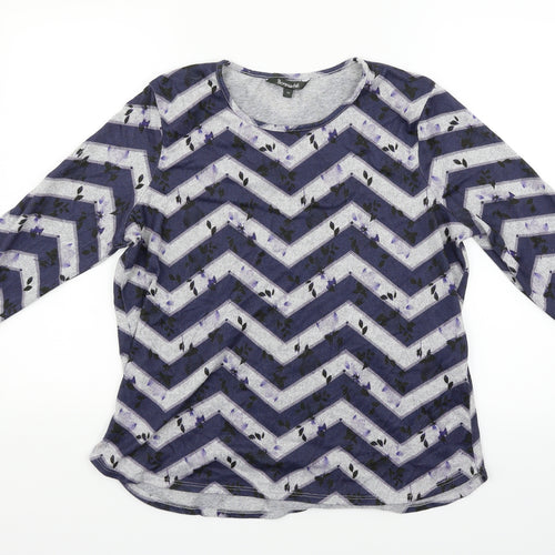 Bonmarché Womens Grey Striped  Pullover Jumper Size 14