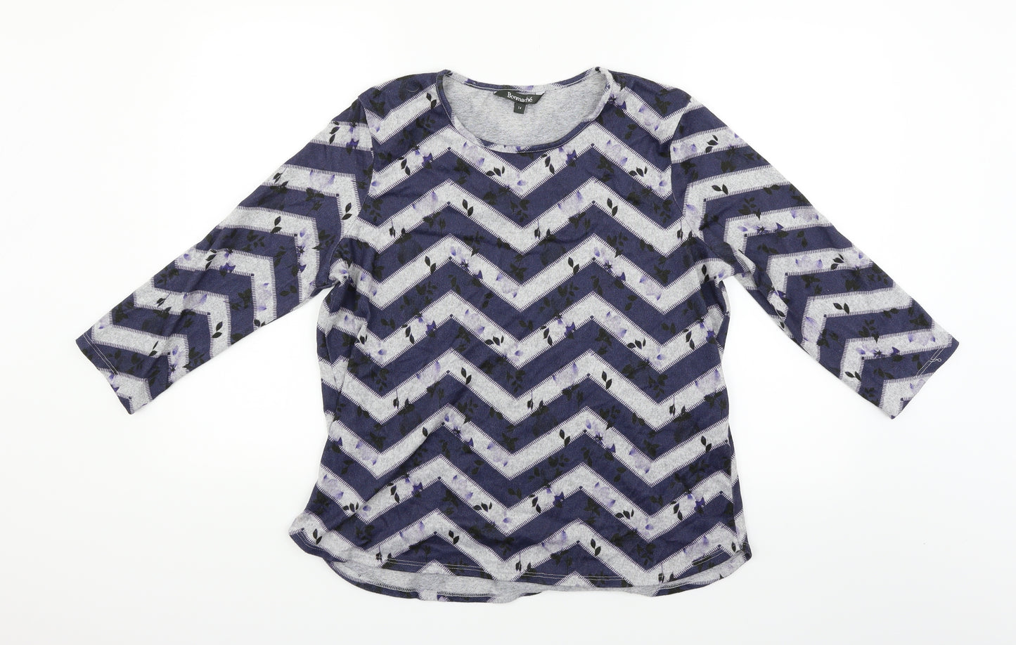 Bonmarché Womens Grey Striped  Pullover Jumper Size 14