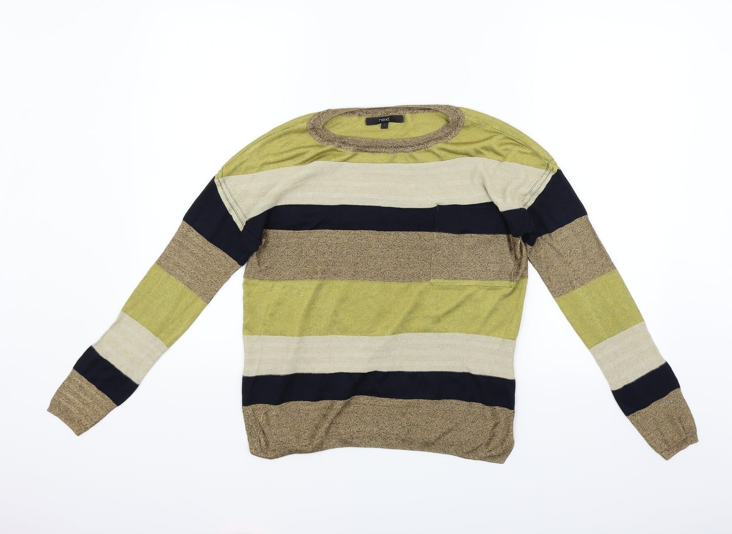 NEXT Womens Yellow Striped  Pullover Jumper Size 6
