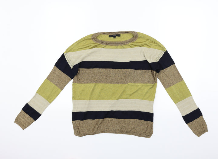 NEXT Womens Yellow Striped  Pullover Jumper Size 6