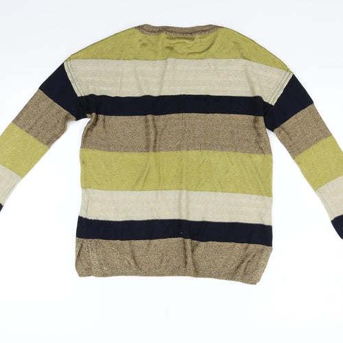 NEXT Womens Yellow Striped  Pullover Jumper Size 6