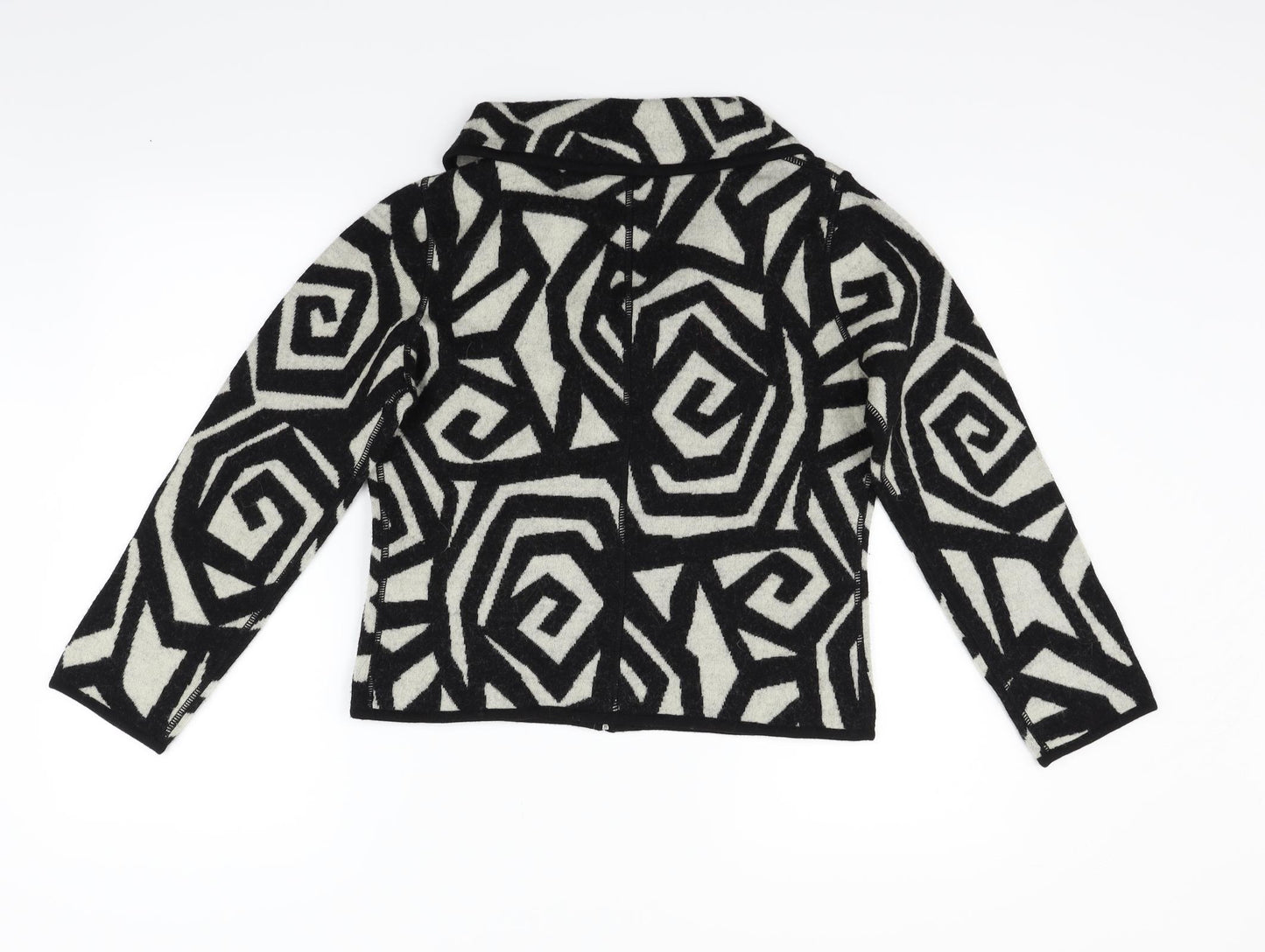 MINUET Womens White Geometric  Cardigan Jumper Size 12