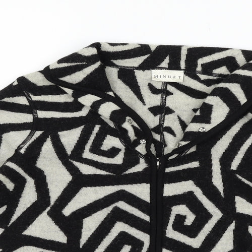MINUET Womens White Geometric  Cardigan Jumper Size 12