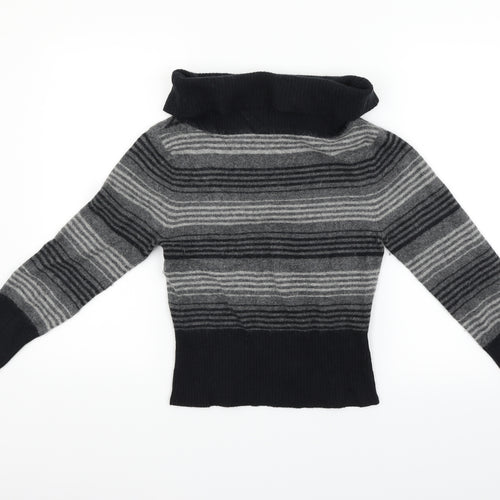 Oasis Womens Grey Striped  Pullover Jumper Size 14