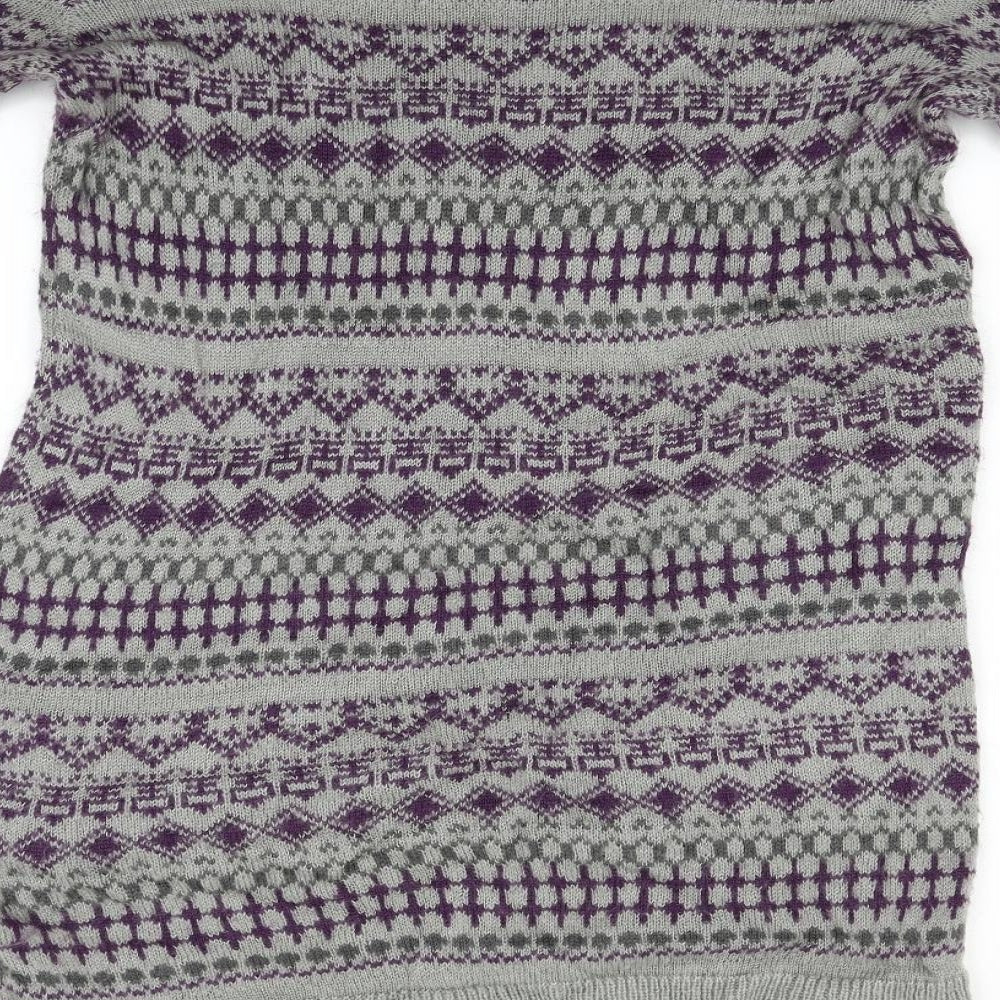 Cotton Traders Womens Grey Geometric  Jumper Dress  Size 12