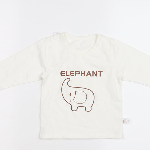 Botai Boys Ivory Animal Print  Pullover T-Shirt One Size  - Elephant