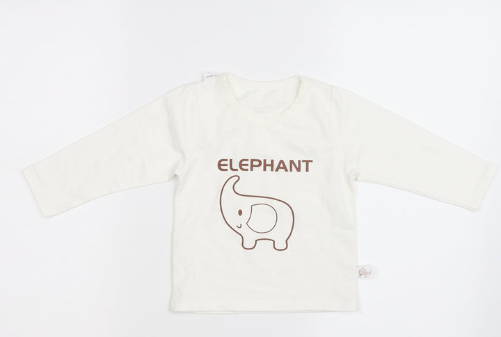 Botai Boys Ivory Animal Print Pullover T-Shirt One Size - Elephant