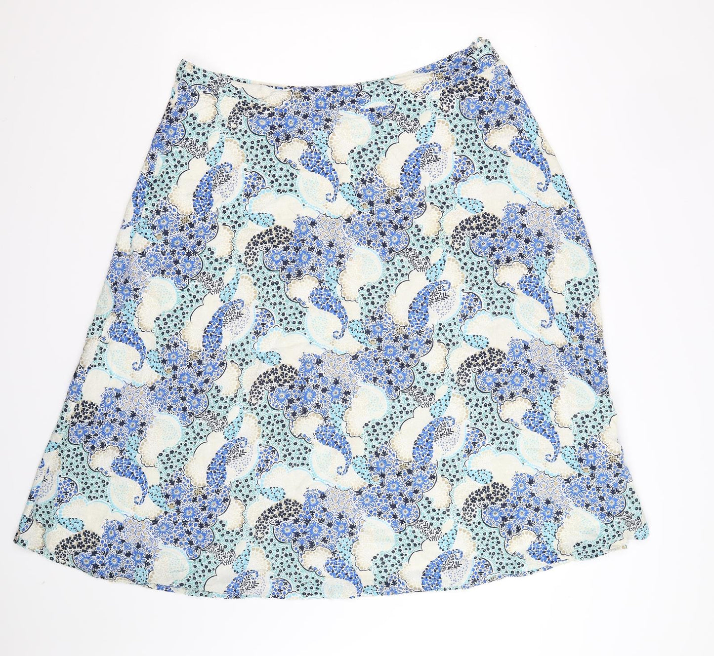 M&S Womens Multicoloured Paisley  A-Line Skirt Size 18