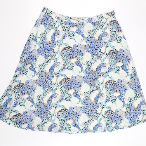 M&S Womens Multicoloured Paisley  A-Line Skirt Size 18