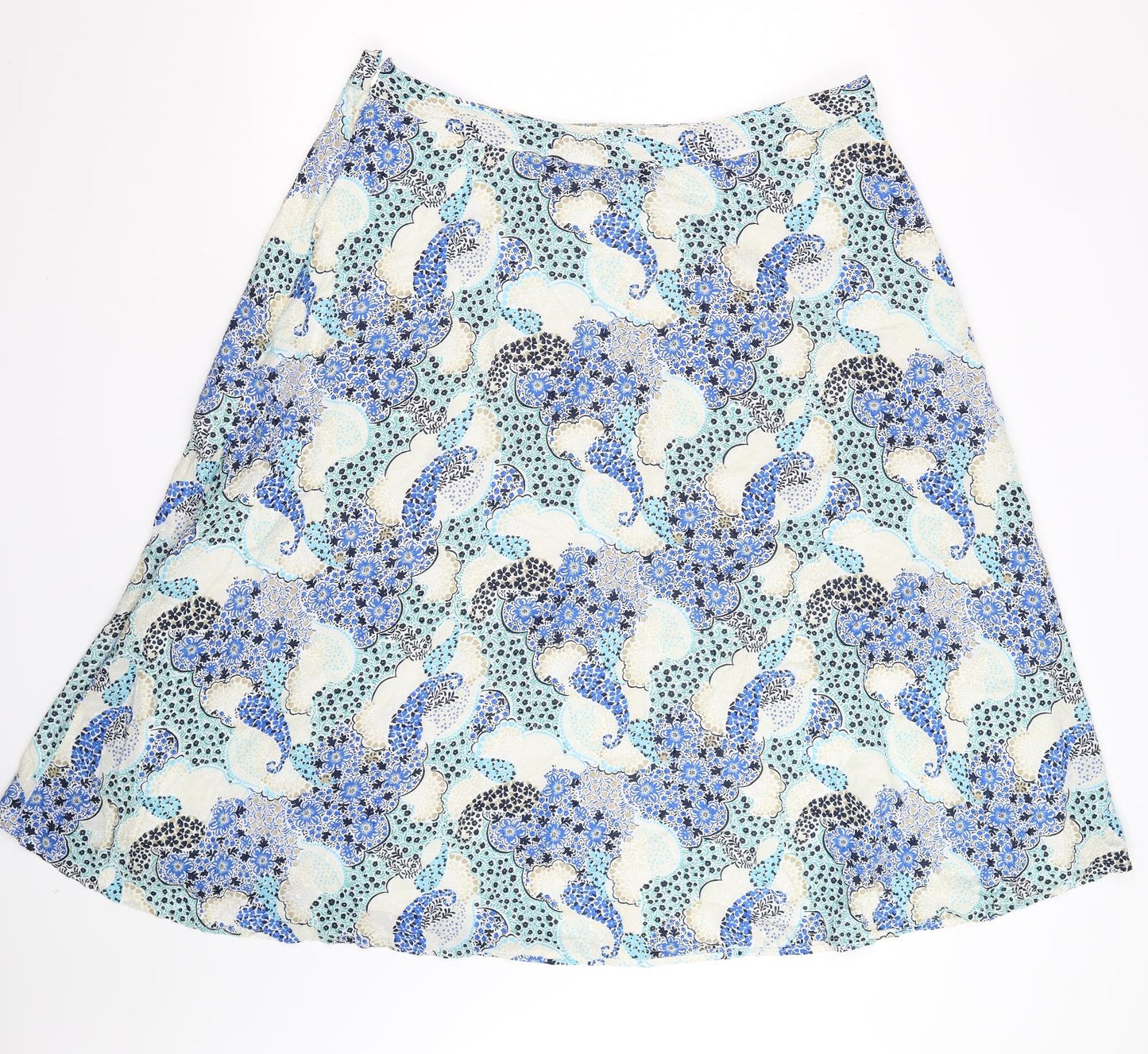 M&S Womens Multicoloured Paisley  A-Line Skirt Size 18
