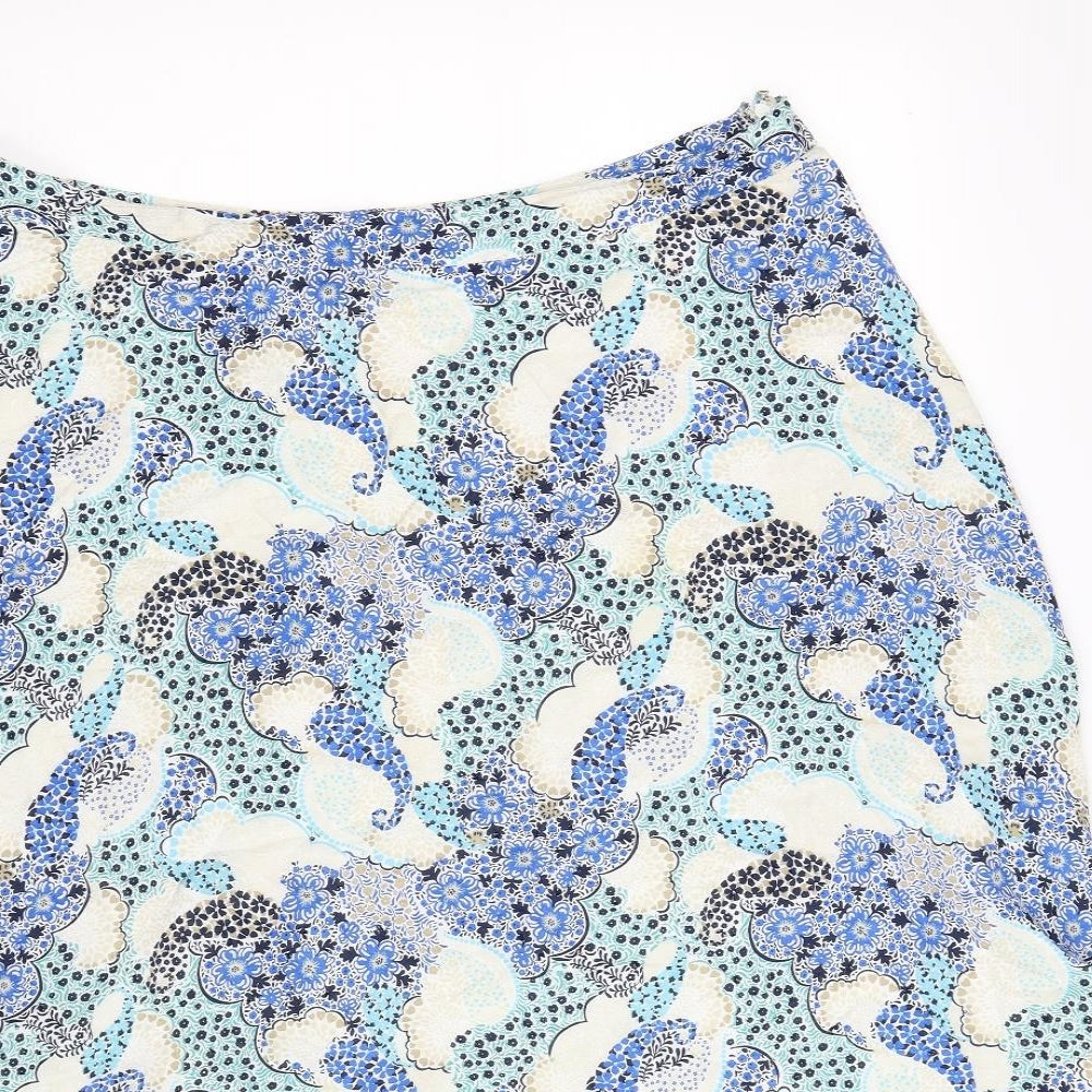 M&S Womens Multicoloured Paisley  A-Line Skirt Size 18