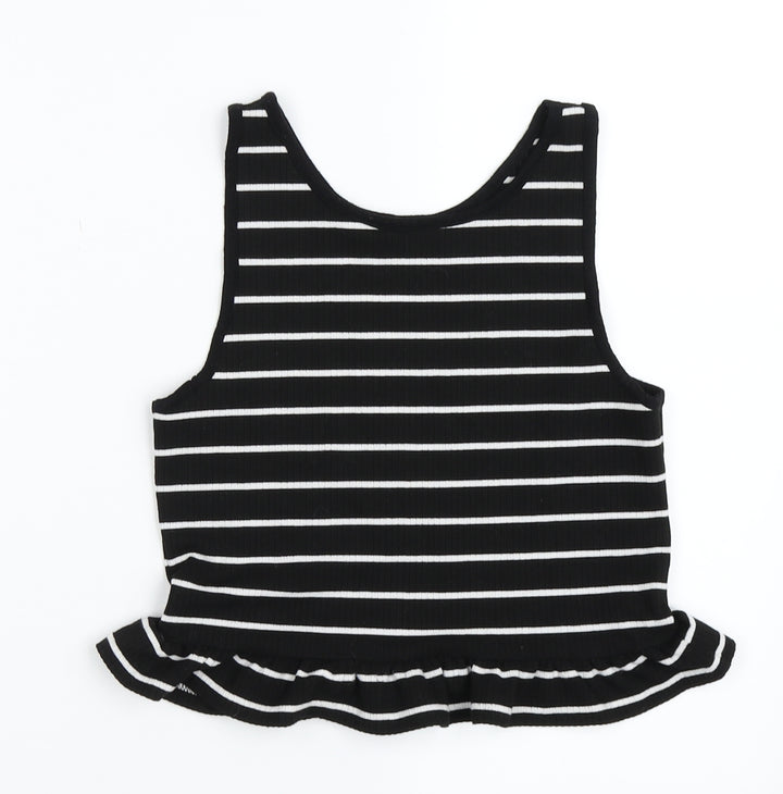 New Look Womens Black Striped  Camisole Blouse Size 8