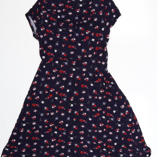 Monsoon Womens Blue Floral  Fit & Flare  Size 14