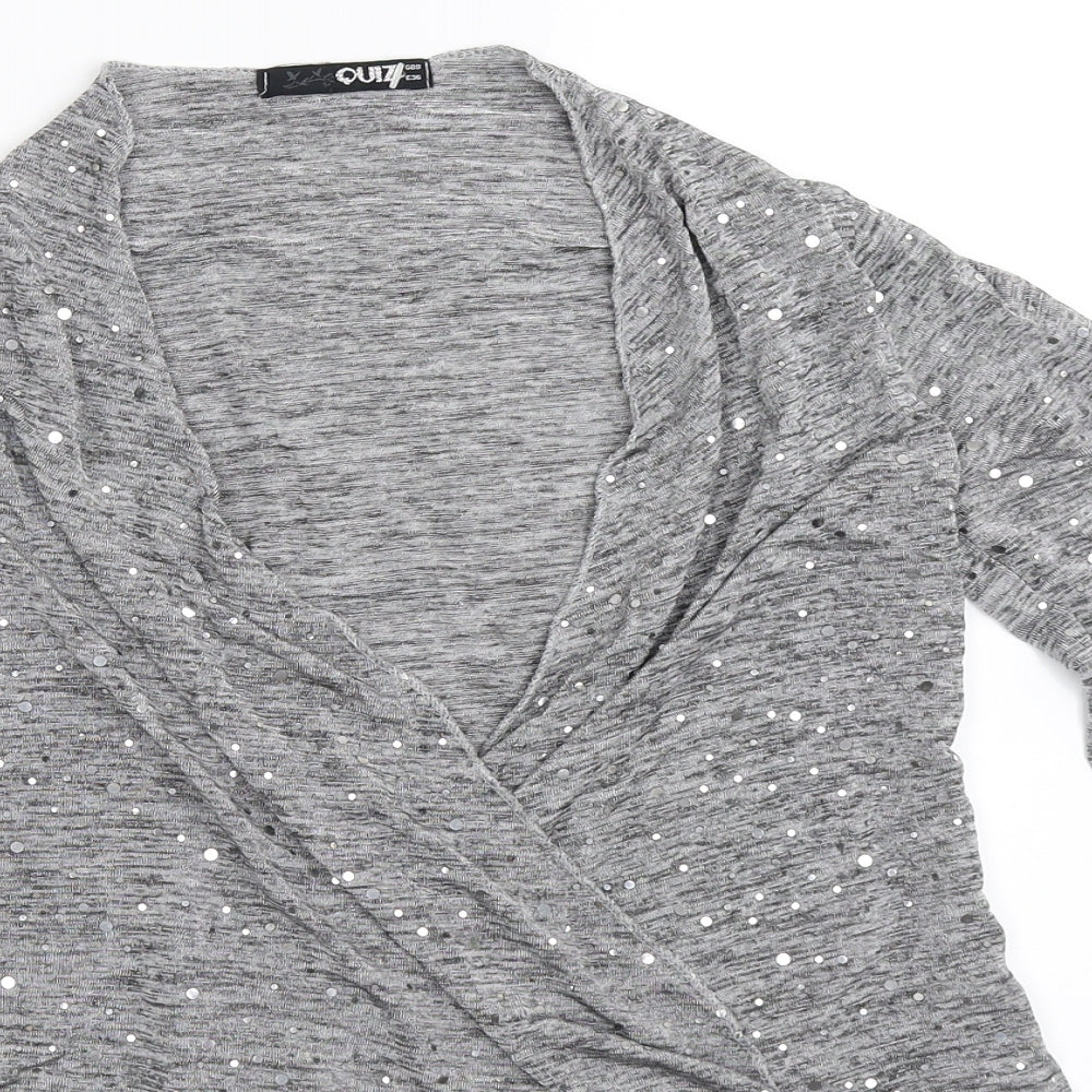 Quiz Womens Grey   Cardigan Jumper Size 8