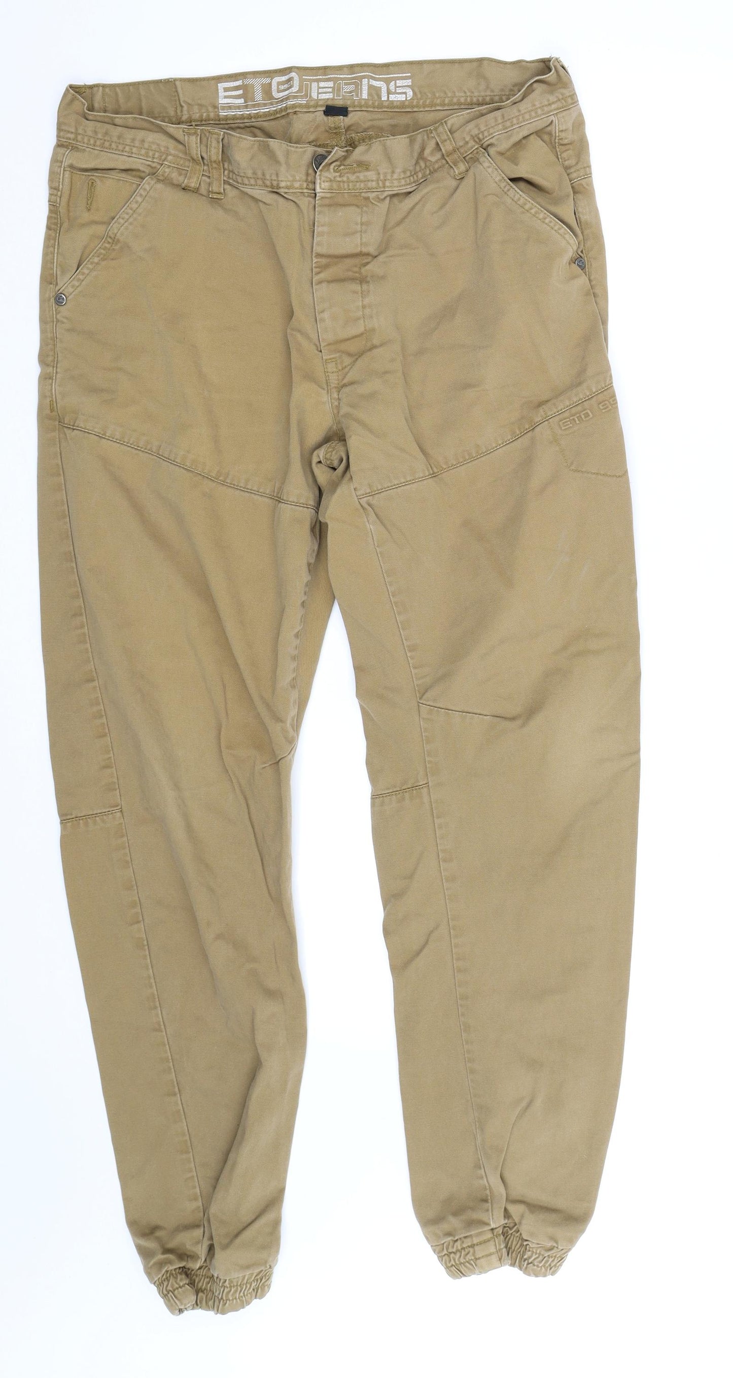 ETO Mens Brown   Cropped Trousers Size 36 L29 in