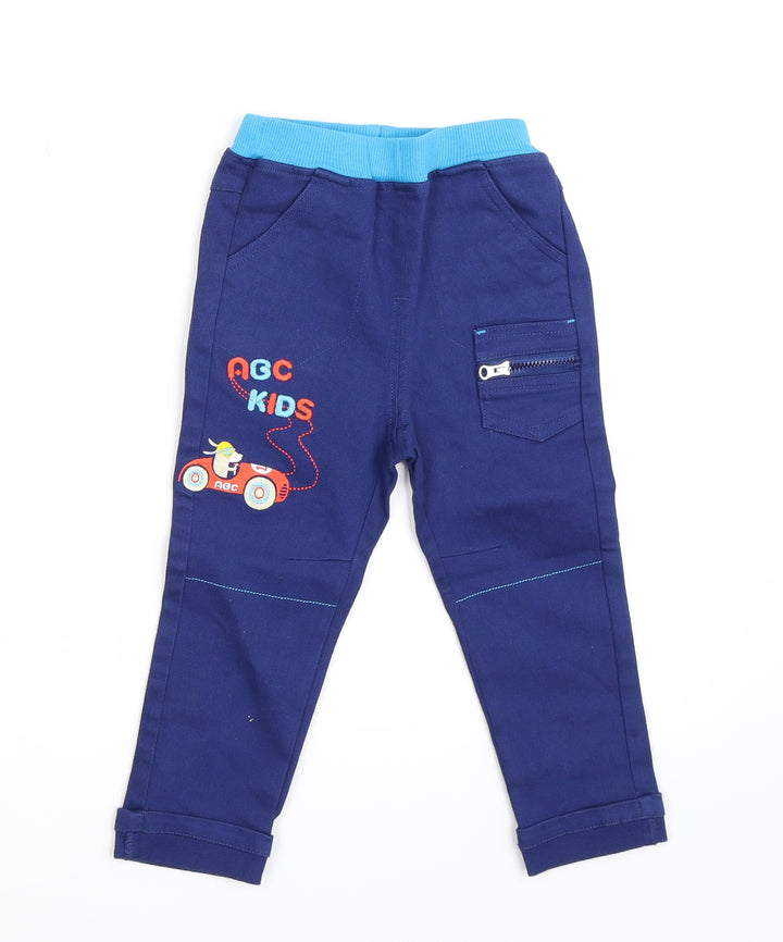 ABC Boys Blue Denim Cargo Jeans Size 12-18 Months - Waist- 17in, Length- 21in