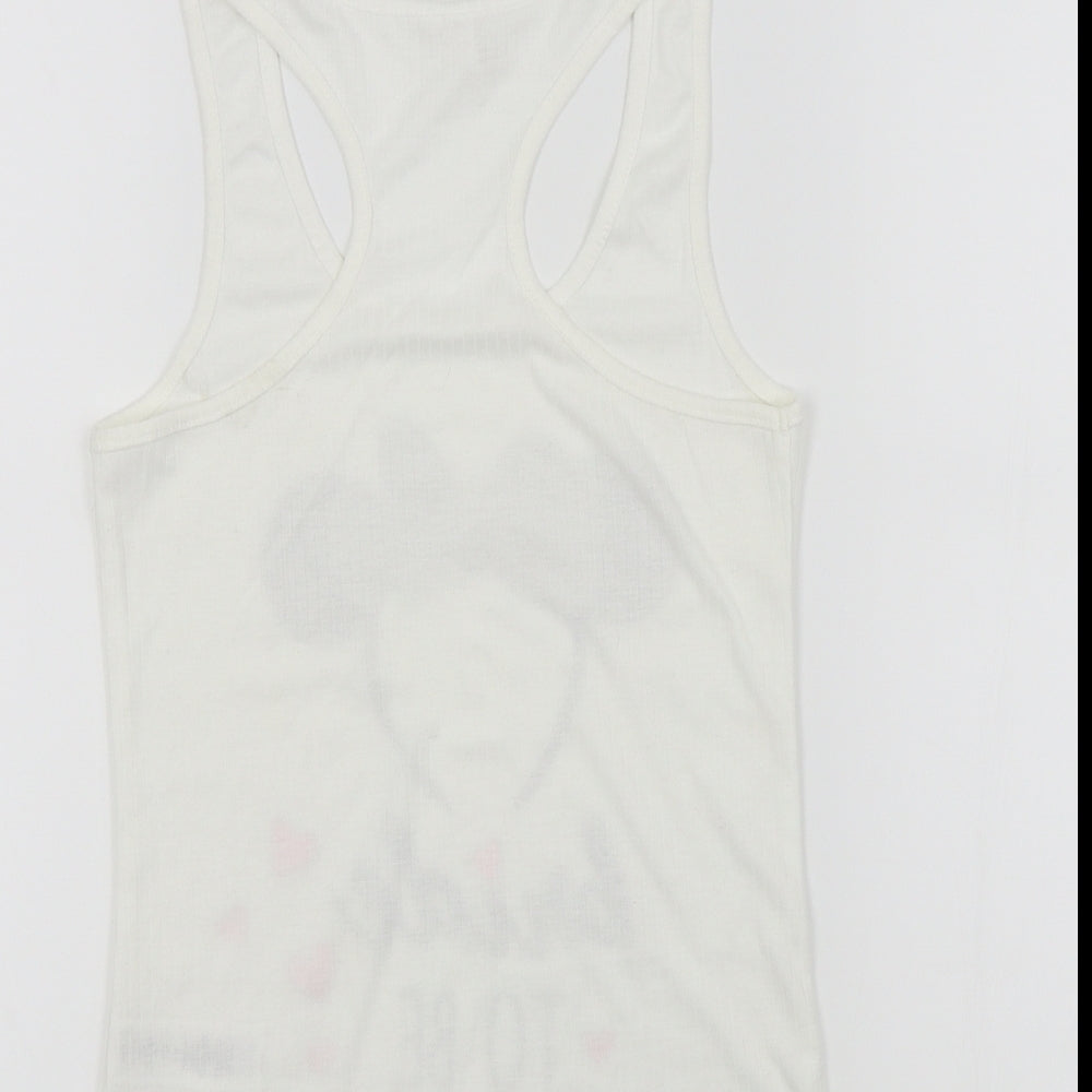 Primark Womens White   Basic T-Shirt Size 10  - Disney Minnie Mouse,bride to be