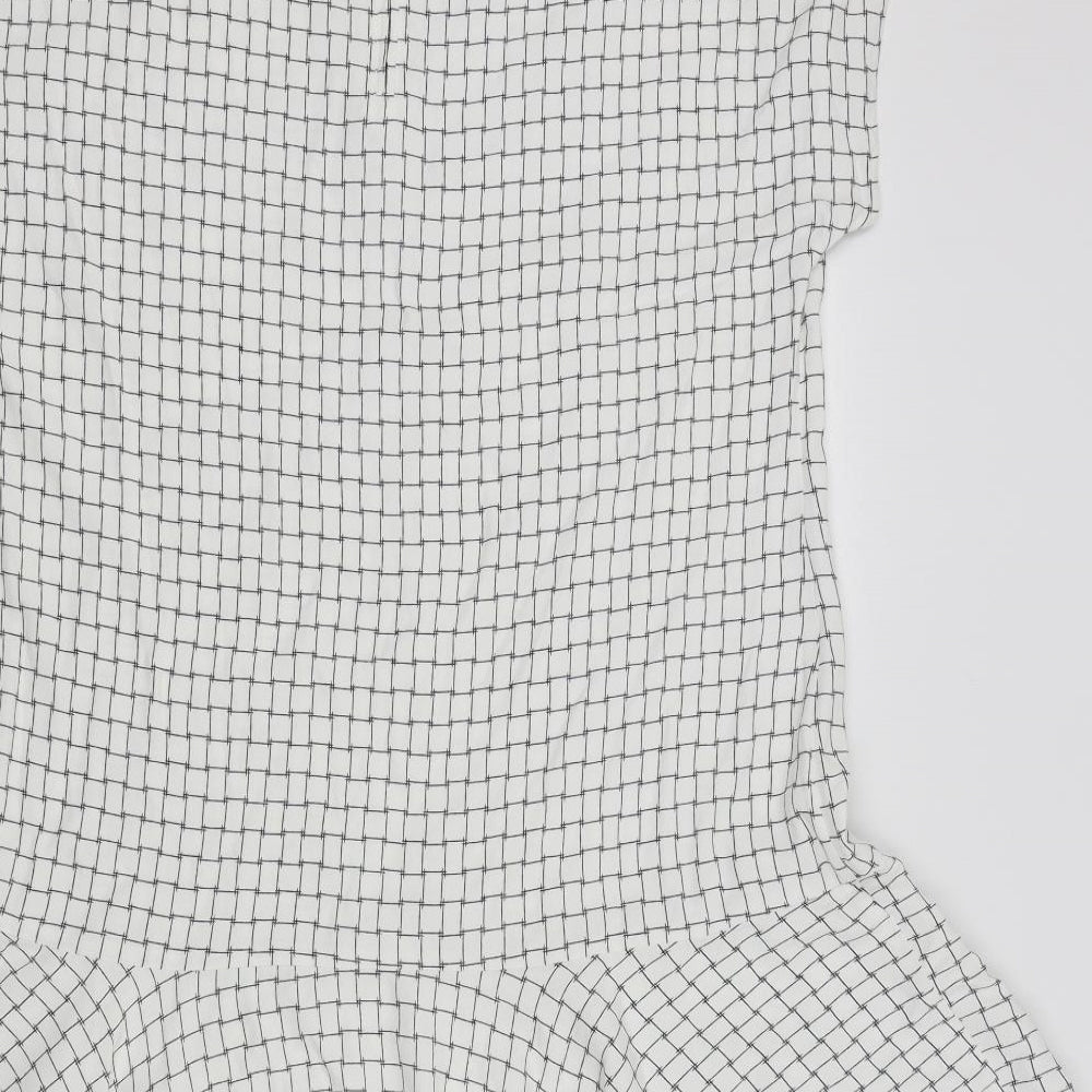 Autograph Womens White Check  Fit & Flare  Size 18