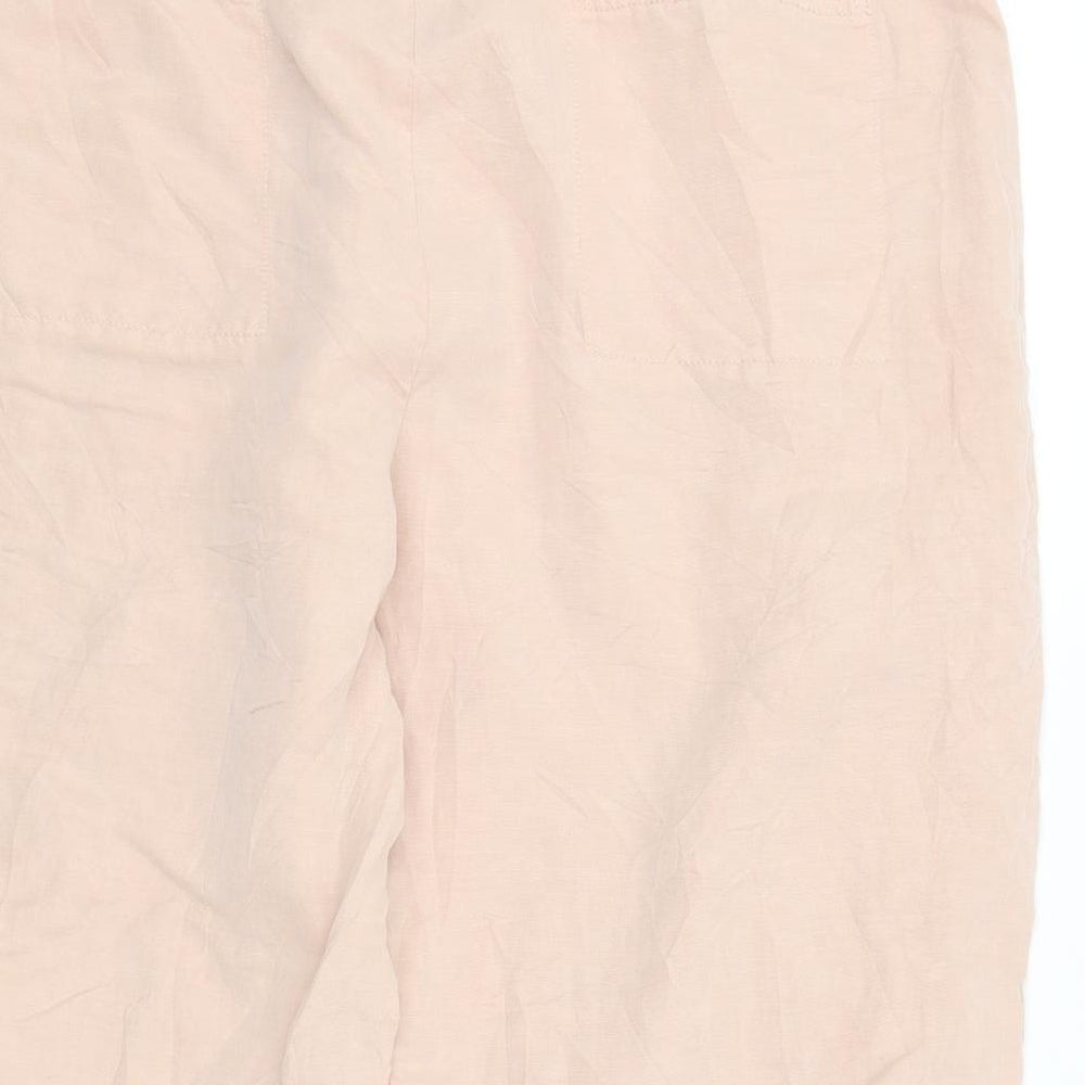 M&S Womens Pink Floral  Trousers  Size 16 L20 in