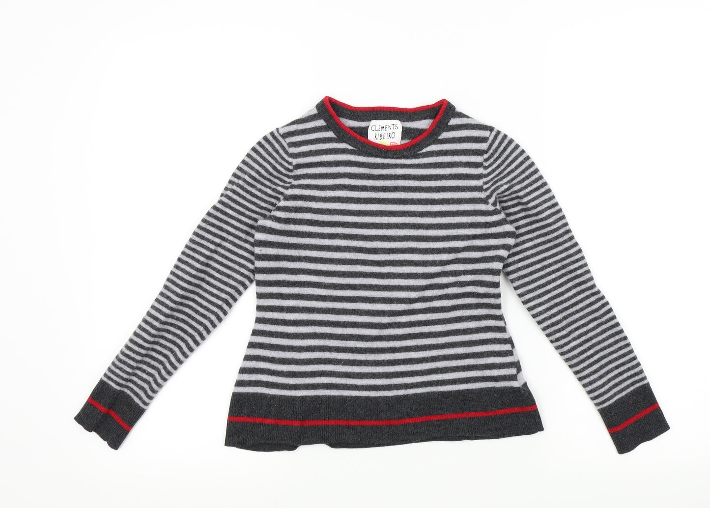 Clements Ribeiro Womens Black Striped  Pullover Jumper Size S