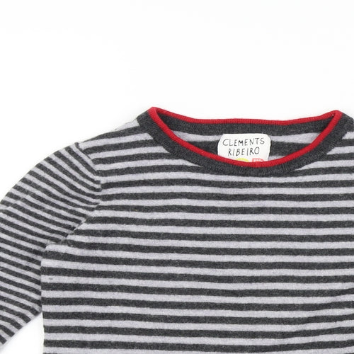 Clements Ribeiro Womens Black Striped  Pullover Jumper Size S