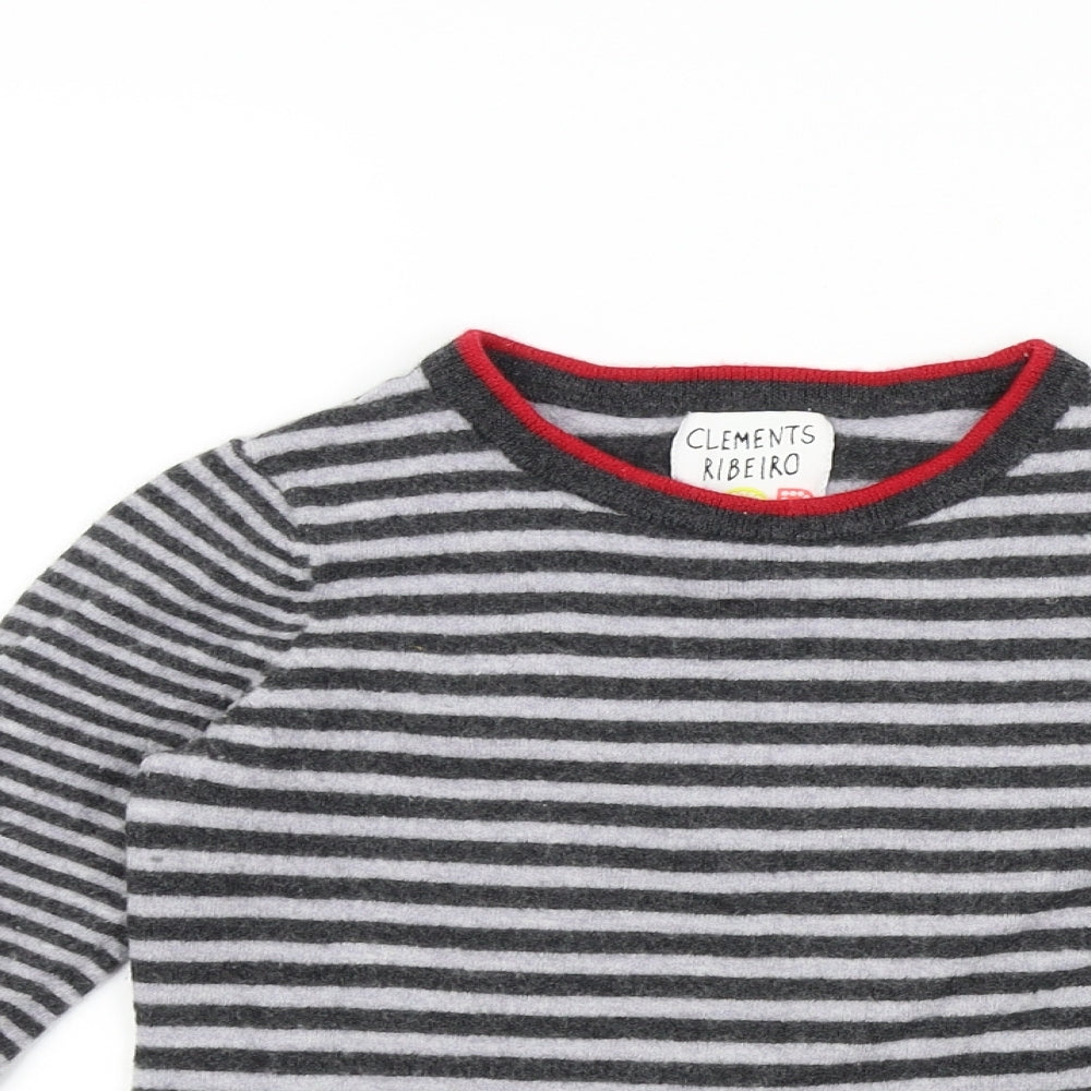 Clements Ribeiro Womens Black Striped  Pullover Jumper Size S