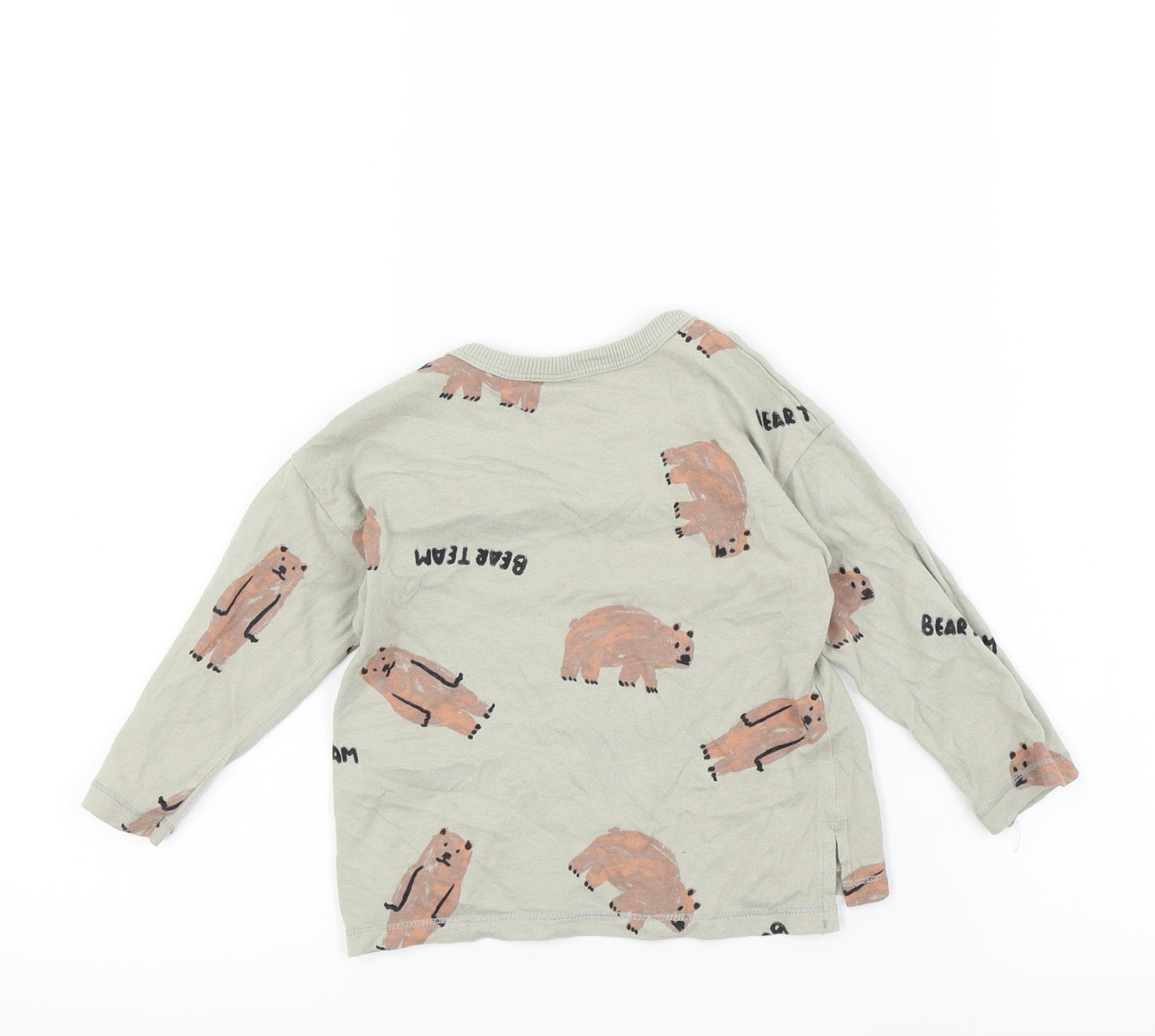 Zara Boys Grey Animal Print  Basic Casual Size 12-18 Months  - Bear Team