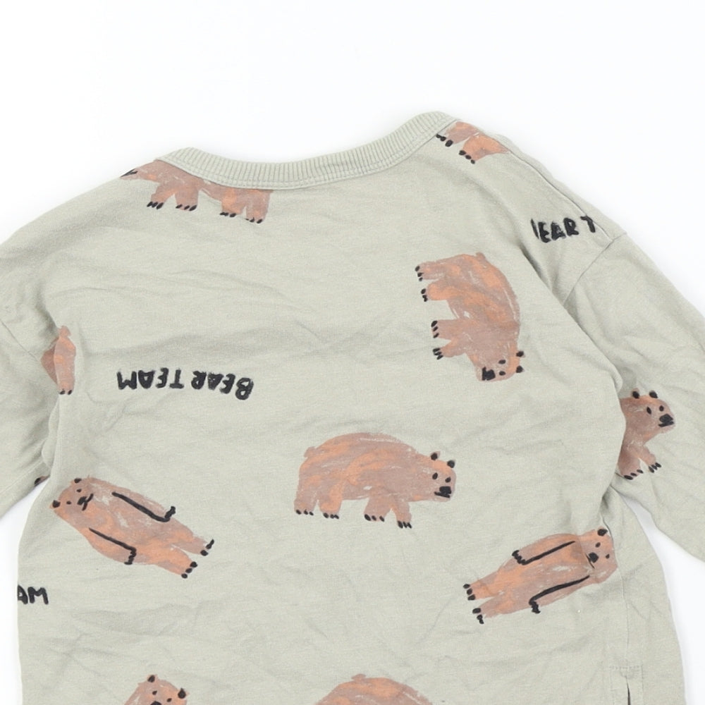 Zara Boys Grey Animal Print  Basic Casual Size 12-18 Months  - Bear Team