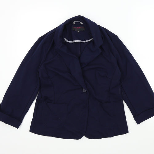 New Look Womens Blue Houndstooth  Jacket  Size 12