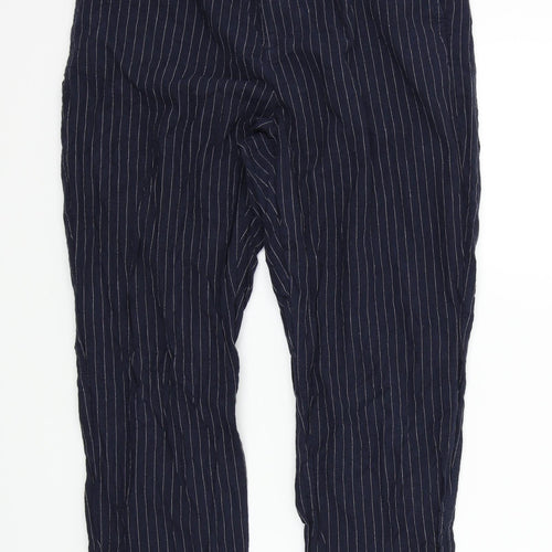 Preworn Womens Blue Striped  Trousers  Size 14 L26 in