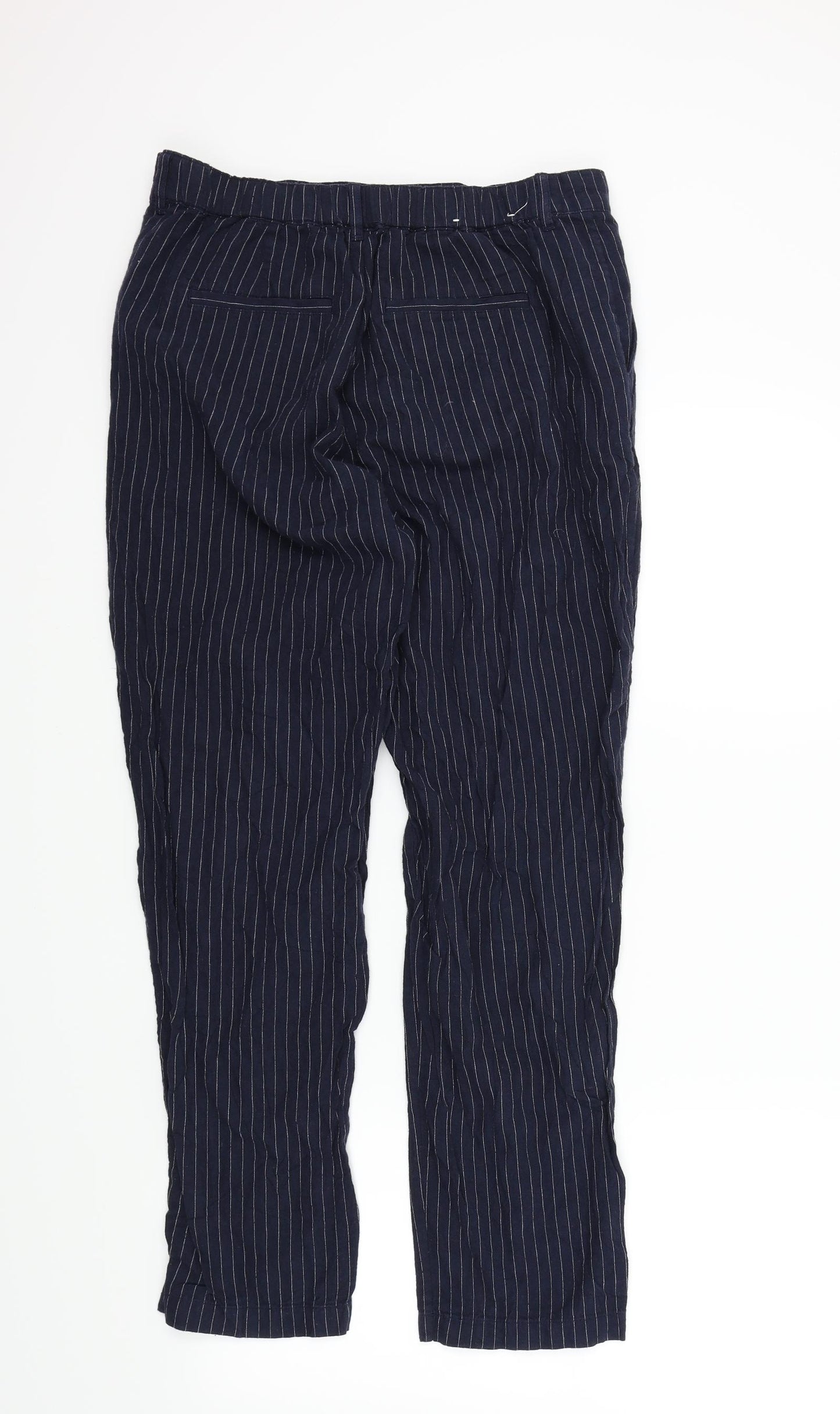 Preworn Womens Blue Striped  Trousers  Size 14 L26 in