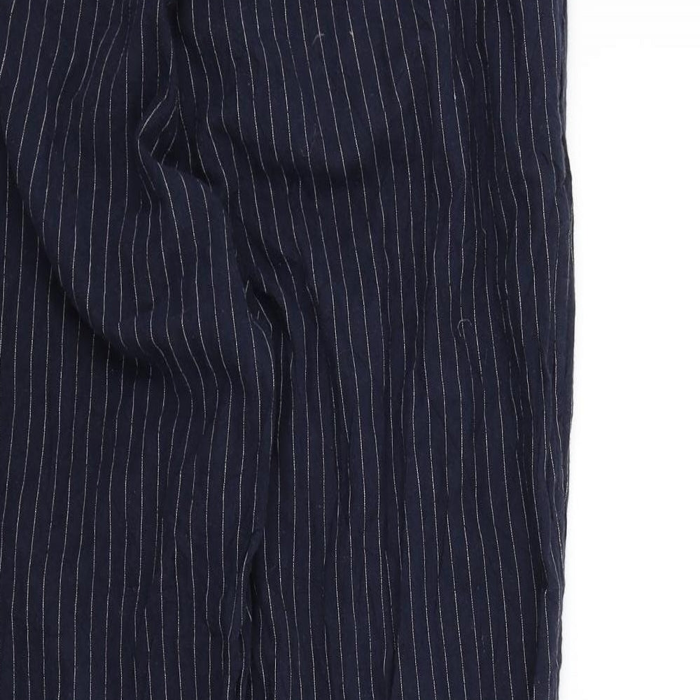 Preworn Womens Blue Striped  Trousers  Size 14 L26 in