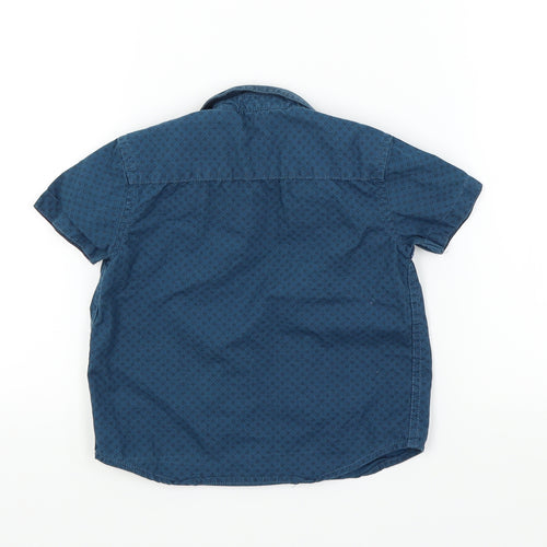 George Boys Blue Geometric  Basic Button-Up Size 3 Years