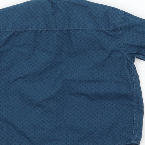 George Boys Blue Geometric  Basic Button-Up Size 3 Years