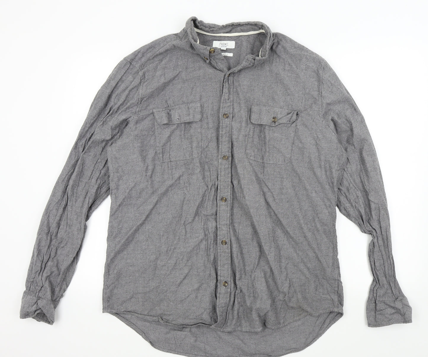 NEXT Mens Grey    Button-Up Size 2XL