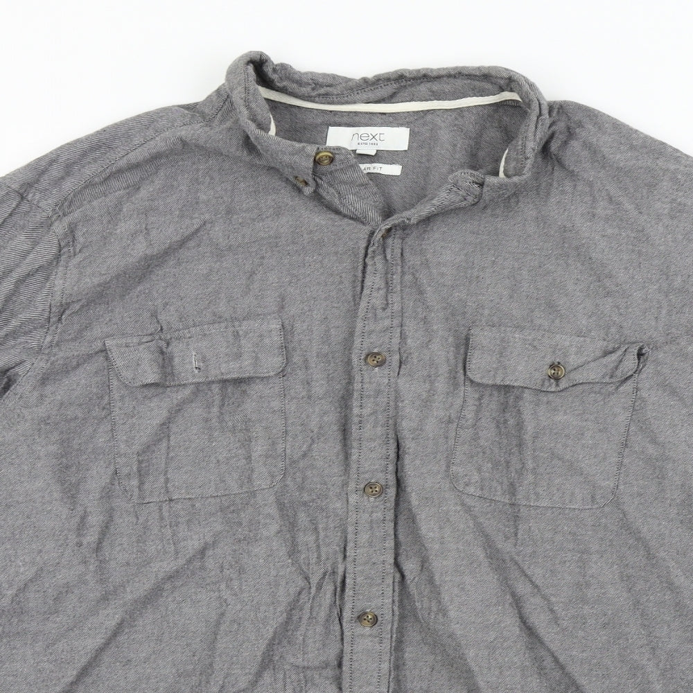 NEXT Mens Grey    Button-Up Size 2XL