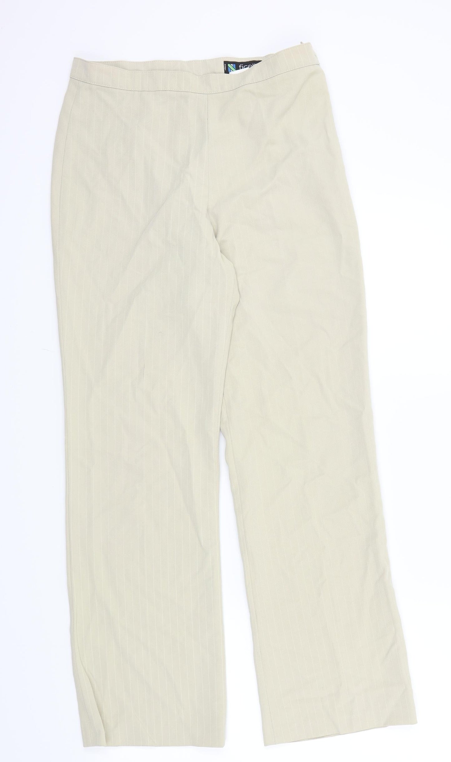Ficelle Womens Beige   Trousers  Size 12 L29 in - side zip