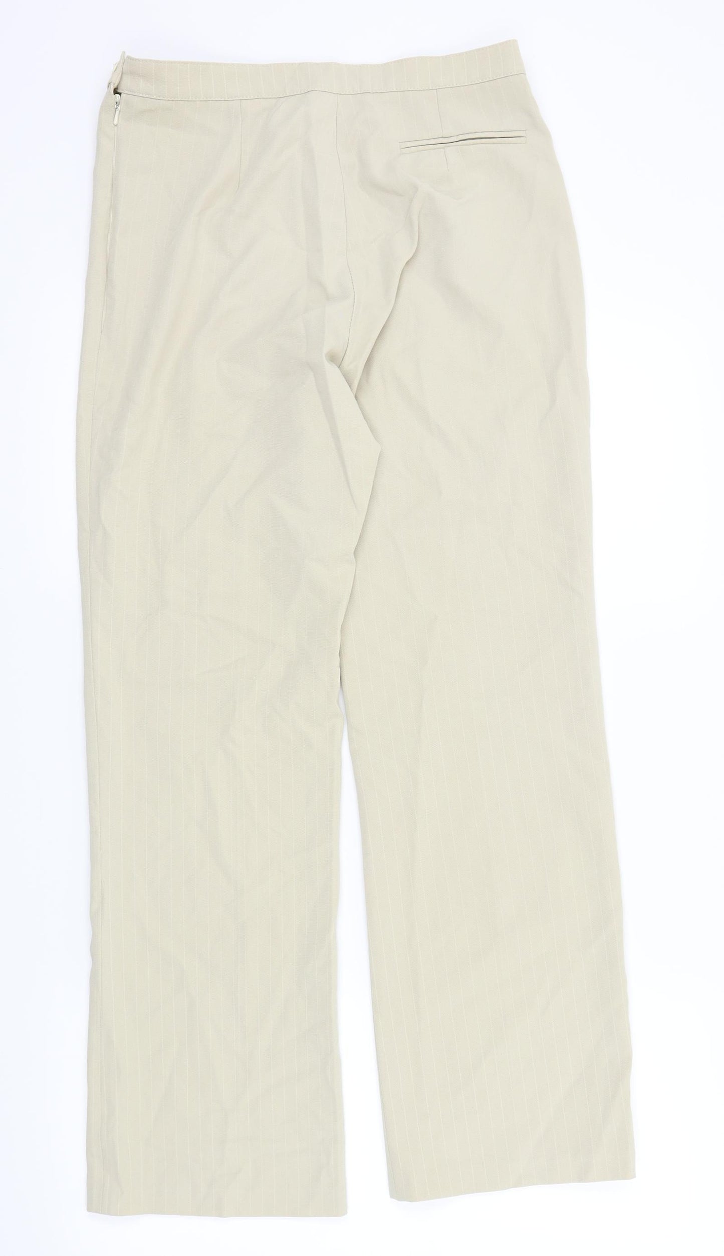 Ficelle Womens Beige   Trousers  Size 12 L29 in - side zip