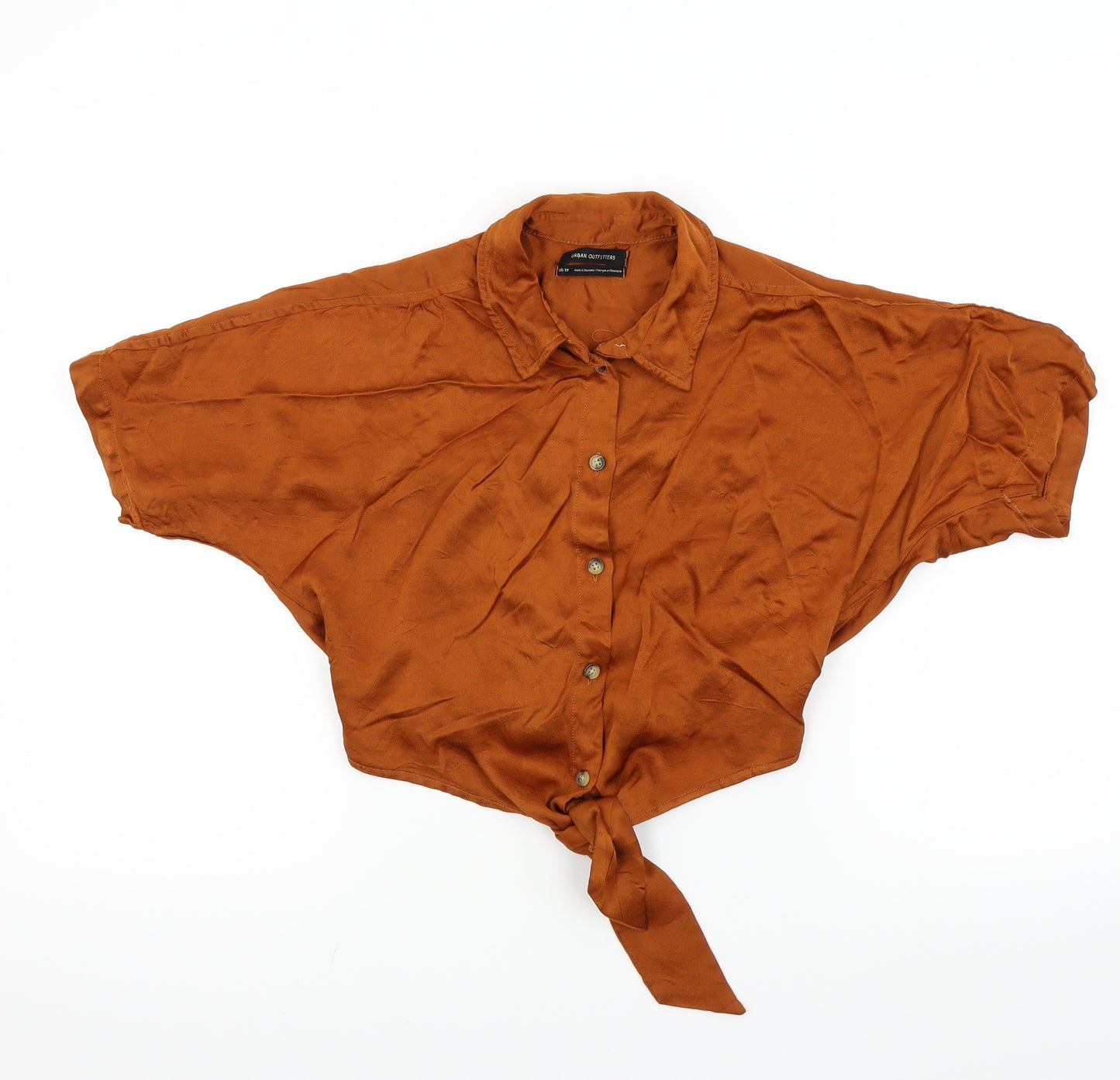 Urban Outfitters Womens Brown   Basic Blouse Size XS  - tie waist