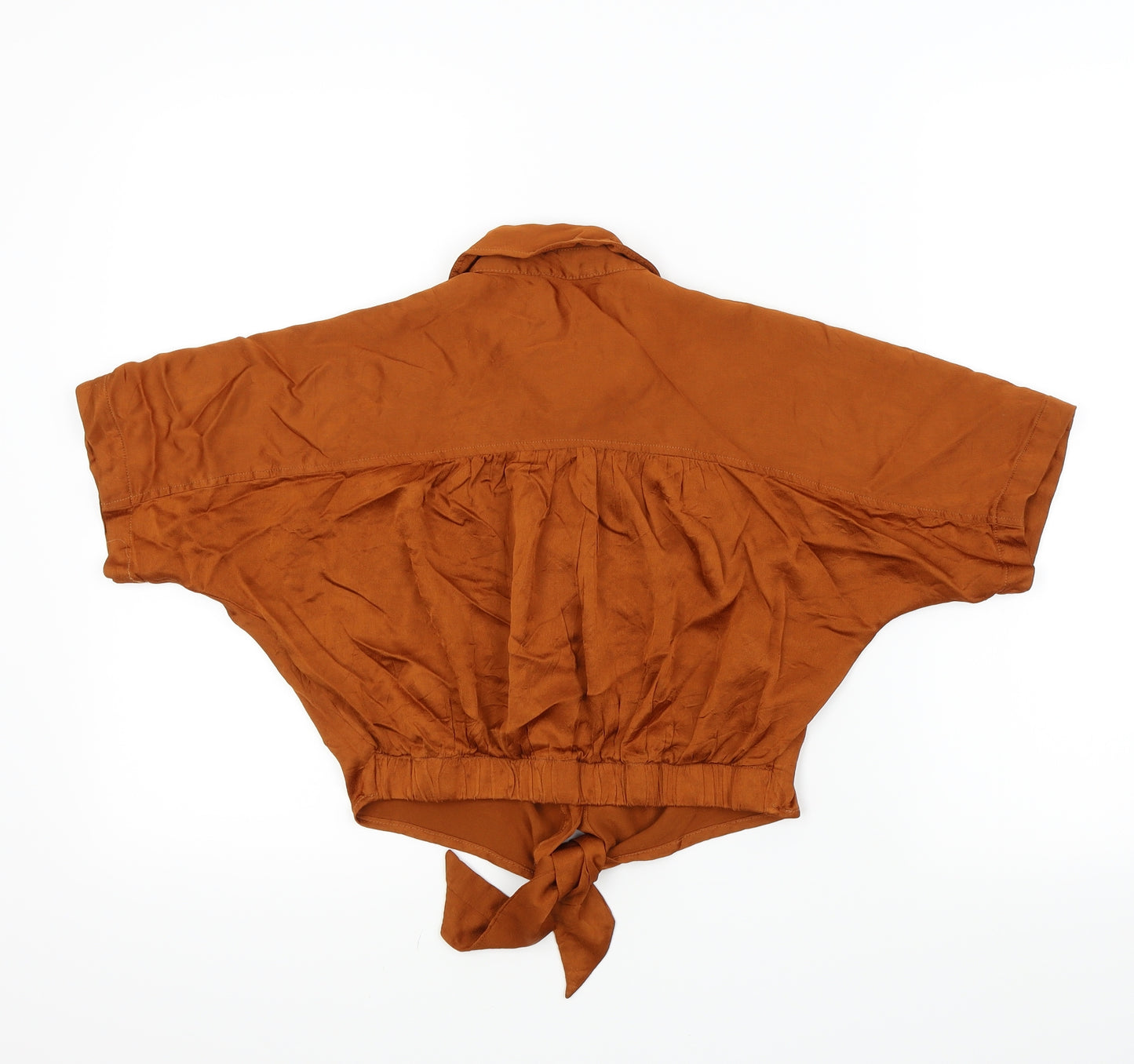 Urban Outfitters Womens Brown   Basic Blouse Size XS  - tie waist