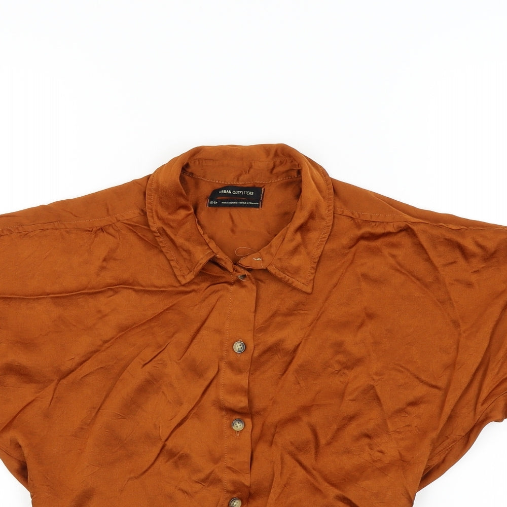 Urban Outfitters Womens Brown   Basic Blouse Size XS  - tie waist